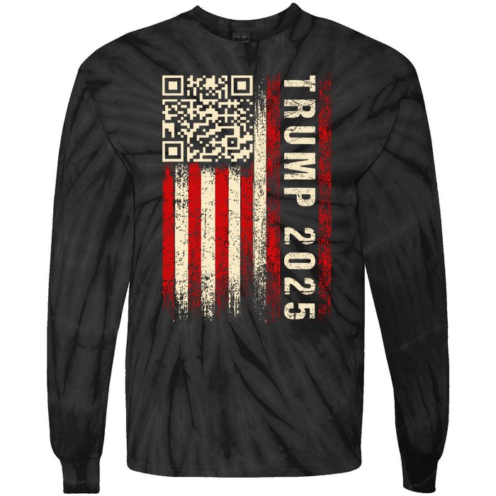 Funny Qr Donald Trump Dancing 47/45 Code Tie-Dye Long Sleeve Shirt