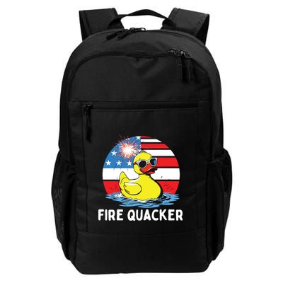 Fire Quacker Duck Firecracker Funny 4th Of July Usa Flag Daily Commute Backpack