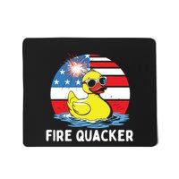 Fire Quacker Duck Firecracker Funny 4th Of July Usa Flag Mousepad