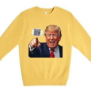 Funny Qr Donald Trump Dancing 4745 Code Video Retro Premium Crewneck Sweatshirt