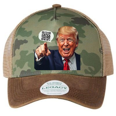 Funny Qr Donald Trump Dancing 4745 Code Video Retro Legacy Tie Dye Trucker Hat