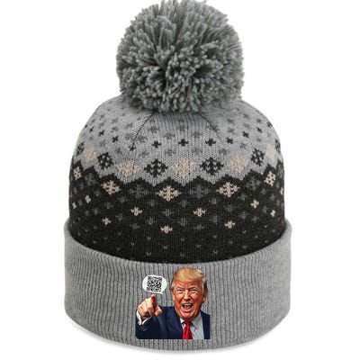 Funny Qr Donald Trump Dancing 4745 Code Video Retro The Baniff Cuffed Pom Beanie