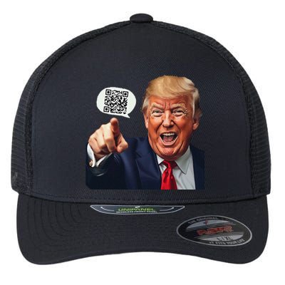 Funny Qr Donald Trump Dancing 4745 Code Video Retro Flexfit Unipanel Trucker Cap