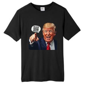 Funny Qr Donald Trump Dancing 4745 Code Video Retro Tall Fusion ChromaSoft Performance T-Shirt