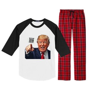 Funny Qr Donald Trump Dancing 4745 Code Video Retro Raglan Sleeve Pajama Set