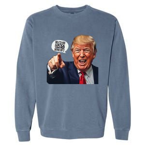 Funny Qr Donald Trump Dancing 4745 Code Video Retro Garment-Dyed Sweatshirt