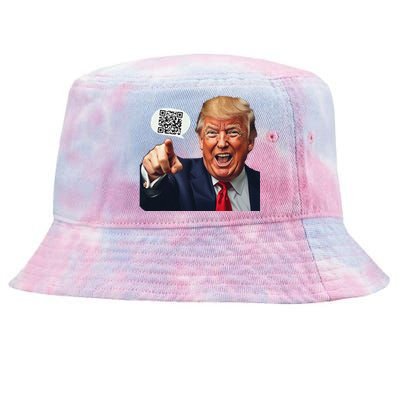 Funny Qr Donald Trump Dancing 4745 Code Video Retro Tie-Dyed Bucket Hat