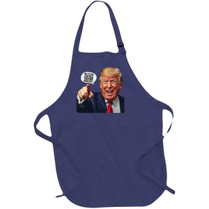 Funny Qr Donald Trump Dancing 4745 Code Video Retro Full-Length Apron With Pockets