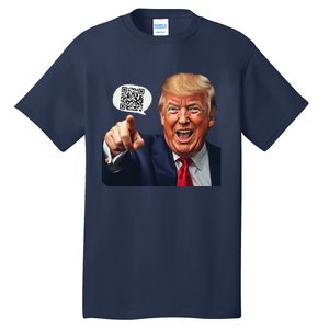 Funny Qr Donald Trump Dancing 4745 Code Video Retro Tall T-Shirt