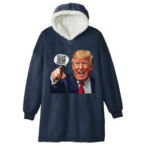 Funny Qr Donald Trump Dancing 4745 Code Video Retro Hooded Wearable Blanket