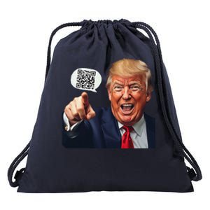 Funny Qr Donald Trump Dancing 4745 Code Video Retro Drawstring Bag