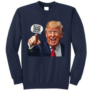 Funny Qr Donald Trump Dancing 4745 Code Video Retro Tall Sweatshirt