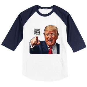 Funny Qr Donald Trump Dancing 4745 Code Video Retro Baseball Sleeve Shirt