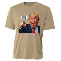 Funny Qr Donald Trump Dancing 4745 Code Video Retro Cooling Performance Crew T-Shirt