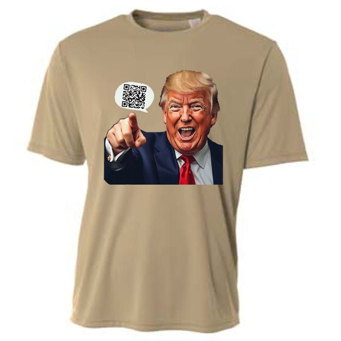 Funny Qr Donald Trump Dancing 4745 Code Video Retro Cooling Performance Crew T-Shirt