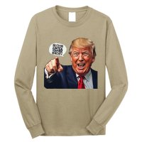 Funny Qr Donald Trump Dancing 4745 Code Video Retro Long Sleeve Shirt