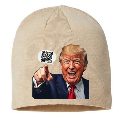 Funny Qr Donald Trump Dancing 4745 Code Video Retro Sustainable Beanie