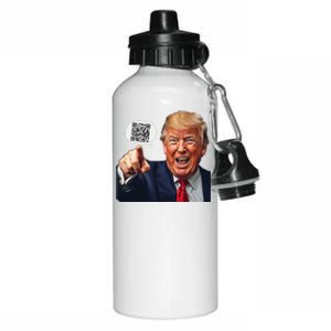 Funny Qr Donald Trump Dancing 4745 Code Video Retro Aluminum Water Bottle