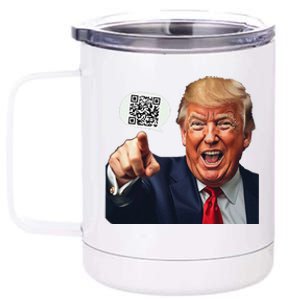 Funny Qr Donald Trump Dancing 4745 Code Video Retro 12 oz Stainless Steel Tumbler Cup