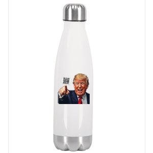 Funny Qr Donald Trump Dancing 4745 Code Video Retro Stainless Steel Insulated Water Bottle