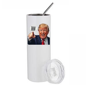 Funny Qr Donald Trump Dancing 4745 Code Video Retro Stainless Steel Tumbler