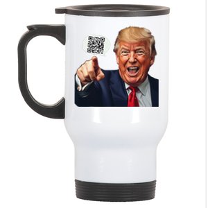 Funny Qr Donald Trump Dancing 4745 Code Video Retro Stainless Steel Travel Mug