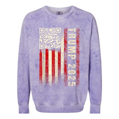 Funny Qr Donald Trump Dancing 47/45 Code Video Colorblast Crewneck Sweatshirt
