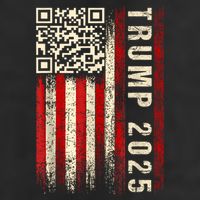 Funny Qr Donald Trump Dancing 47/45 Code Video 7 Panel Mesh Trucker Snapback Hat