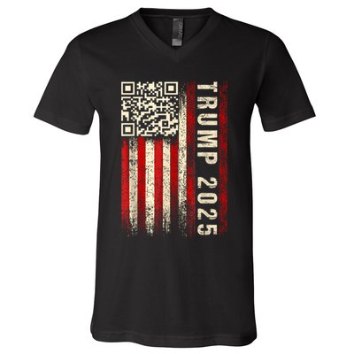 Funny Qr Donald Trump Dancing 47/45 Code Video V-Neck T-Shirt