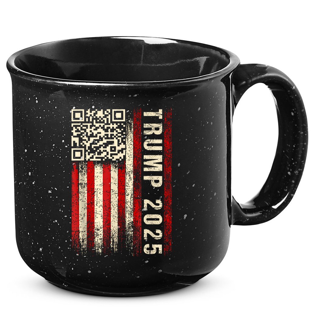 Funny Qr Donald Trump Dancing 47/45 Code Video 15oz Campfire Ceramic Mug