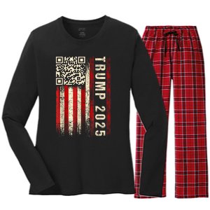 Funny Qr Donald Trump Dancing 47/45 Code Video Women's Long Sleeve Flannel Pajama Set 