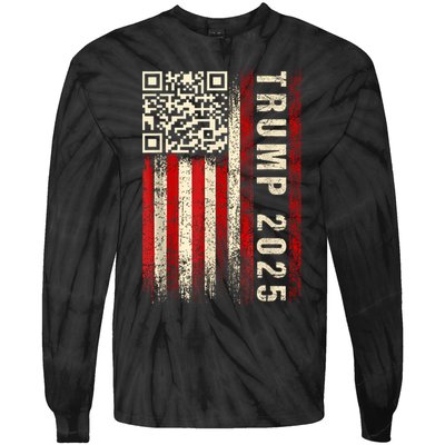 Funny Qr Donald Trump Dancing 47/45 Code Video Tie-Dye Long Sleeve Shirt