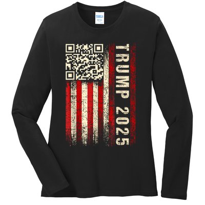 Funny Qr Donald Trump Dancing 47/45 Code Video Ladies Long Sleeve Shirt