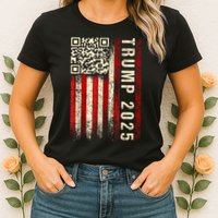 Funny Qr Donald Trump Dancing 47/45 Code Video Womens T-Shirt