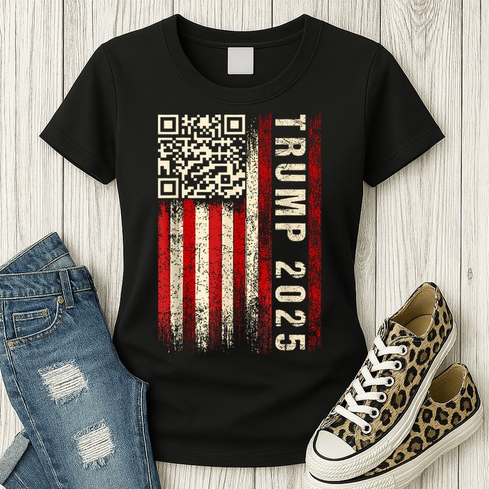 Funny Qr Donald Trump Dancing 47/45 Code Video Womens T-Shirt