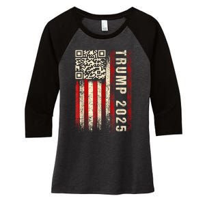 Funny Qr Donald Trump Dancing 47/45 Code Video Women's Tri-Blend 3/4-Sleeve Raglan Shirt