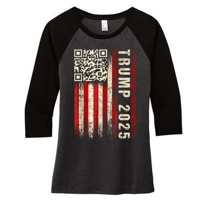 Funny Qr Donald Trump Dancing 47/45 Code Video Women's Tri-Blend 3/4-Sleeve Raglan Shirt
