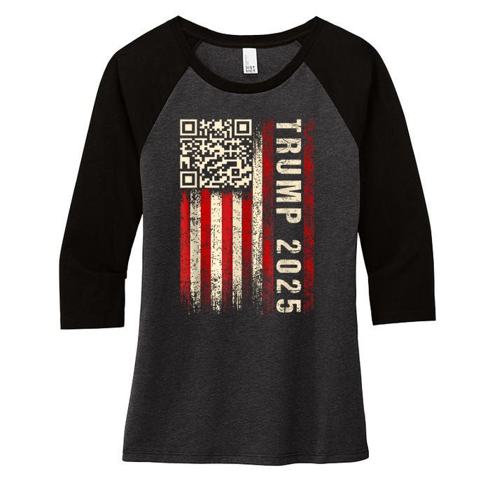 Funny Qr Donald Trump Dancing 47/45 Code Video Women's Tri-Blend 3/4-Sleeve Raglan Shirt