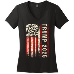 Funny Qr Donald Trump Dancing 47/45 Code Video Women's V-Neck T-Shirt