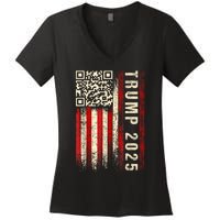 Funny Qr Donald Trump Dancing 47/45 Code Video Women's V-Neck T-Shirt