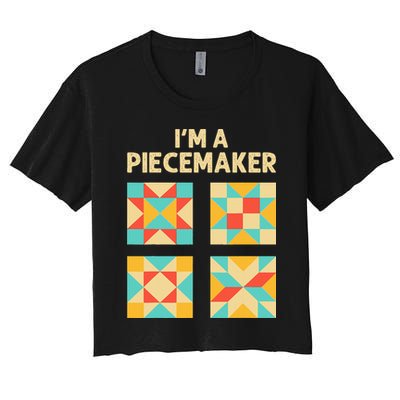Funny Quilting Designs For Women Quilt Lover Knitting Crop Top