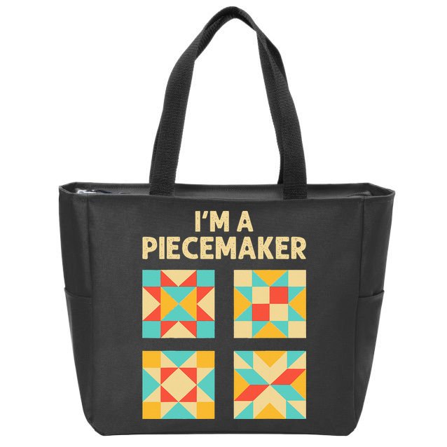 Funny Quilting Designs For Women Quilt Lover Knitting Zip Tote Bag
