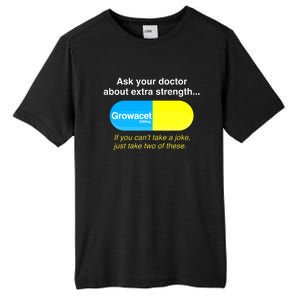 Funyn Quote Doctor About Extra Strength Growacet Tall Fusion ChromaSoft Performance T-Shirt