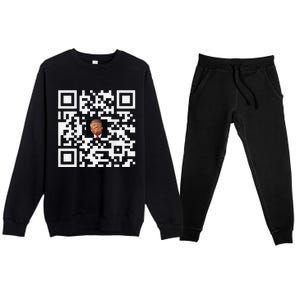 Funny Qr Donald Trump Dancing 4745 Code Video Premium Crewneck Sweatsuit Set