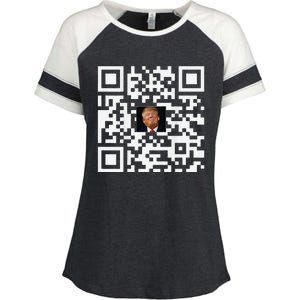 Funny Qr Donald Trump Dancing 4745 Code Video Enza Ladies Jersey Colorblock Tee