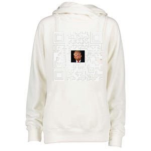 Funny Qr Donald Trump Dancing 4745 Code Video Womens Funnel Neck Pullover Hood