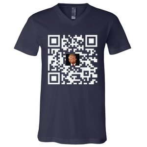 Funny Qr Donald Trump Dancing 4745 Code Video V-Neck T-Shirt