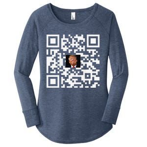 Funny Qr Donald Trump Dancing 4745 Code Video Women's Perfect Tri Tunic Long Sleeve Shirt