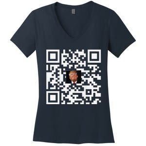 Funny Qr Donald Trump Dancing 4745 Code Video Women's V-Neck T-Shirt