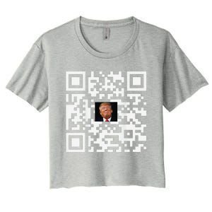 Funny Qr Donald Trump Dancing 4745 Code Video Women's Crop Top Tee